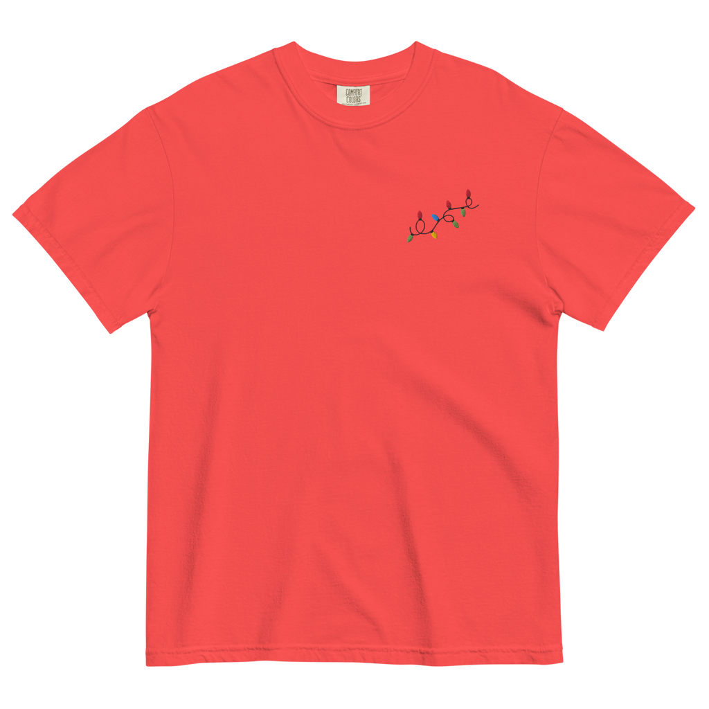 Christmas Lights Embroidered T-Shirt