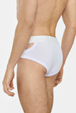 Louis Gabriel Nouchi BRIEF WITH ASYMMETRICAL OPENING IN COTTON WHITE