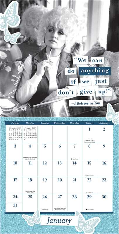 Dolly Parton: A Musical Legend 2027 Mini Wall Calendar