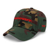 Just Gay Guys Hanging Out Watching Music Videos (Acronym) Dad Hat by YES HOMO - Green Camo