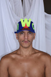 Atomic Cap with Detachable Patch Blue by Walter Van Beirendonck