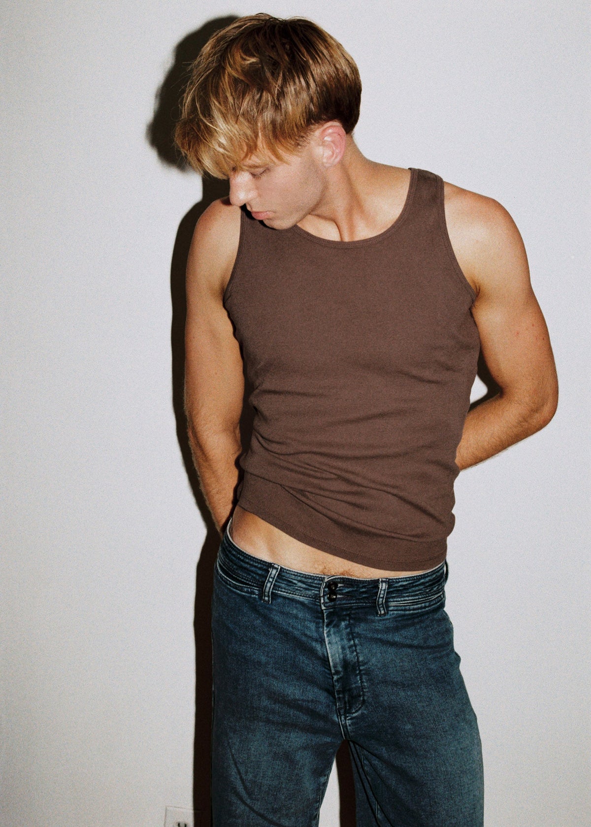 Dominic Albano Ribbed Cotton Tank - Chocolate