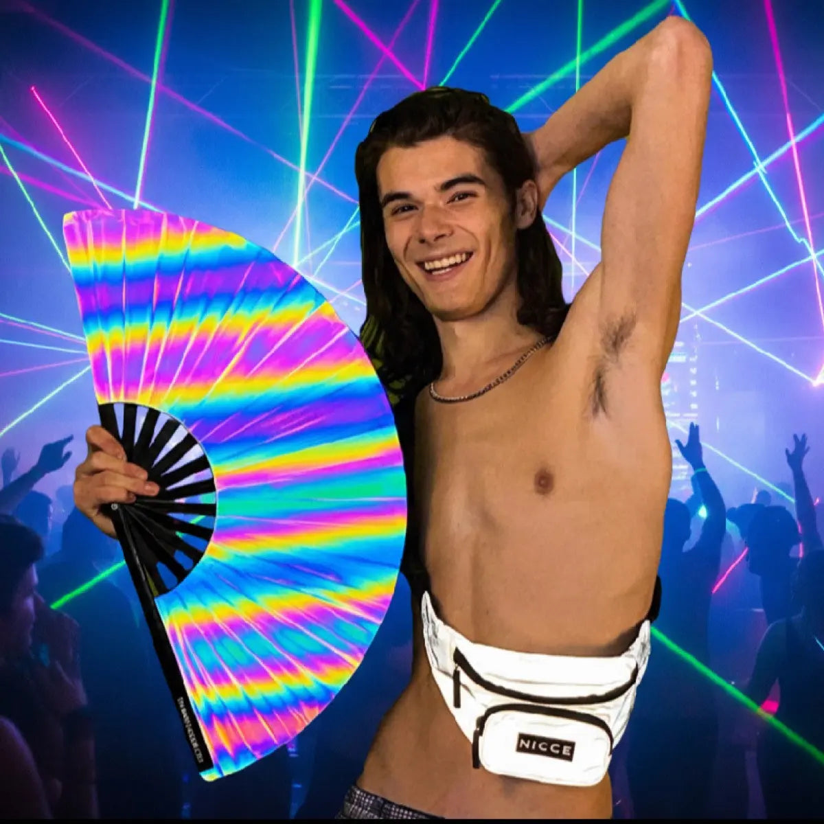 Eclipse Reflective Rainbow Fan