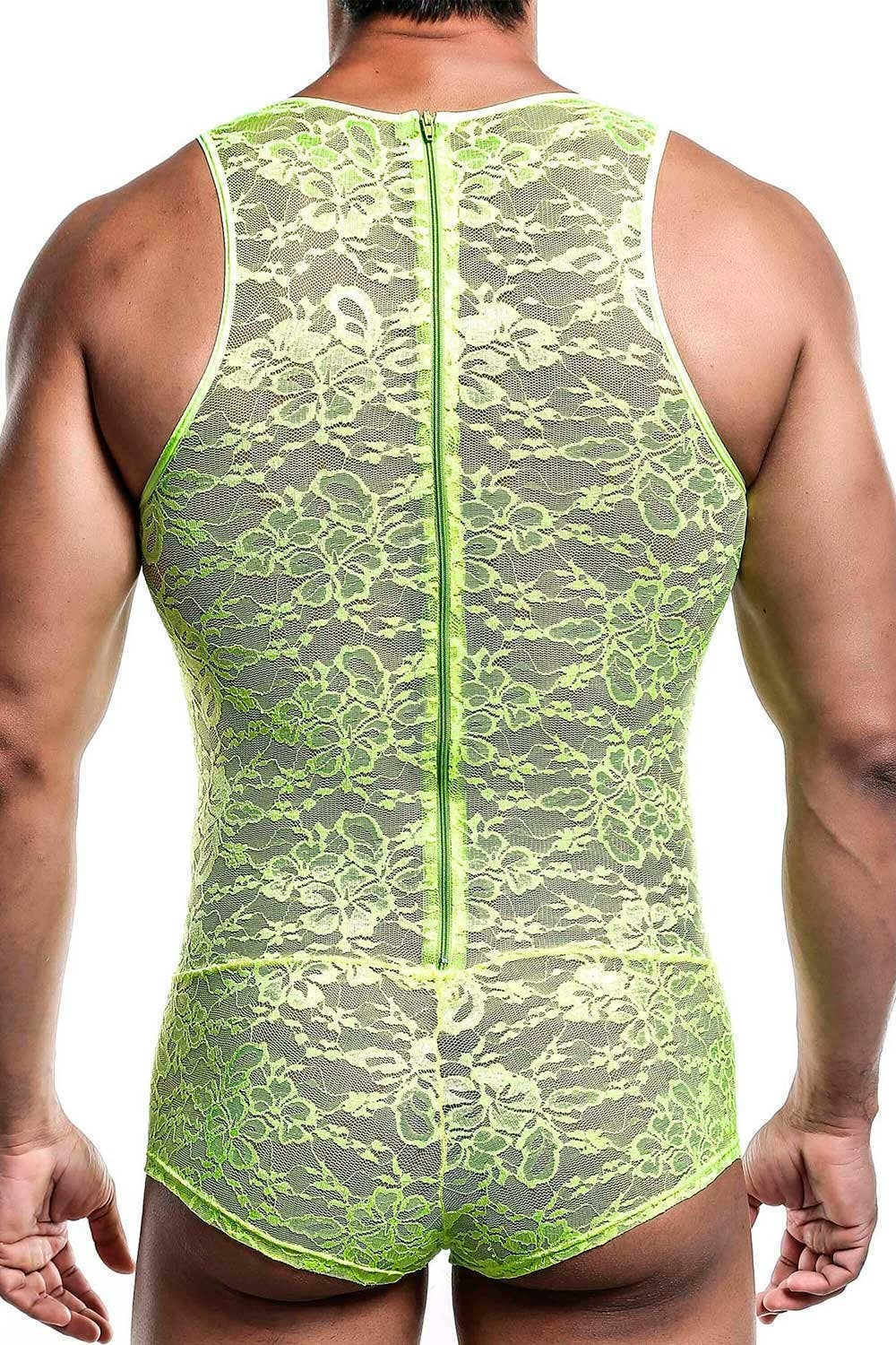 MOB Men's Lace Bodysuit - Lime