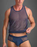 Score Sheer Tank - Midnight Navy: L