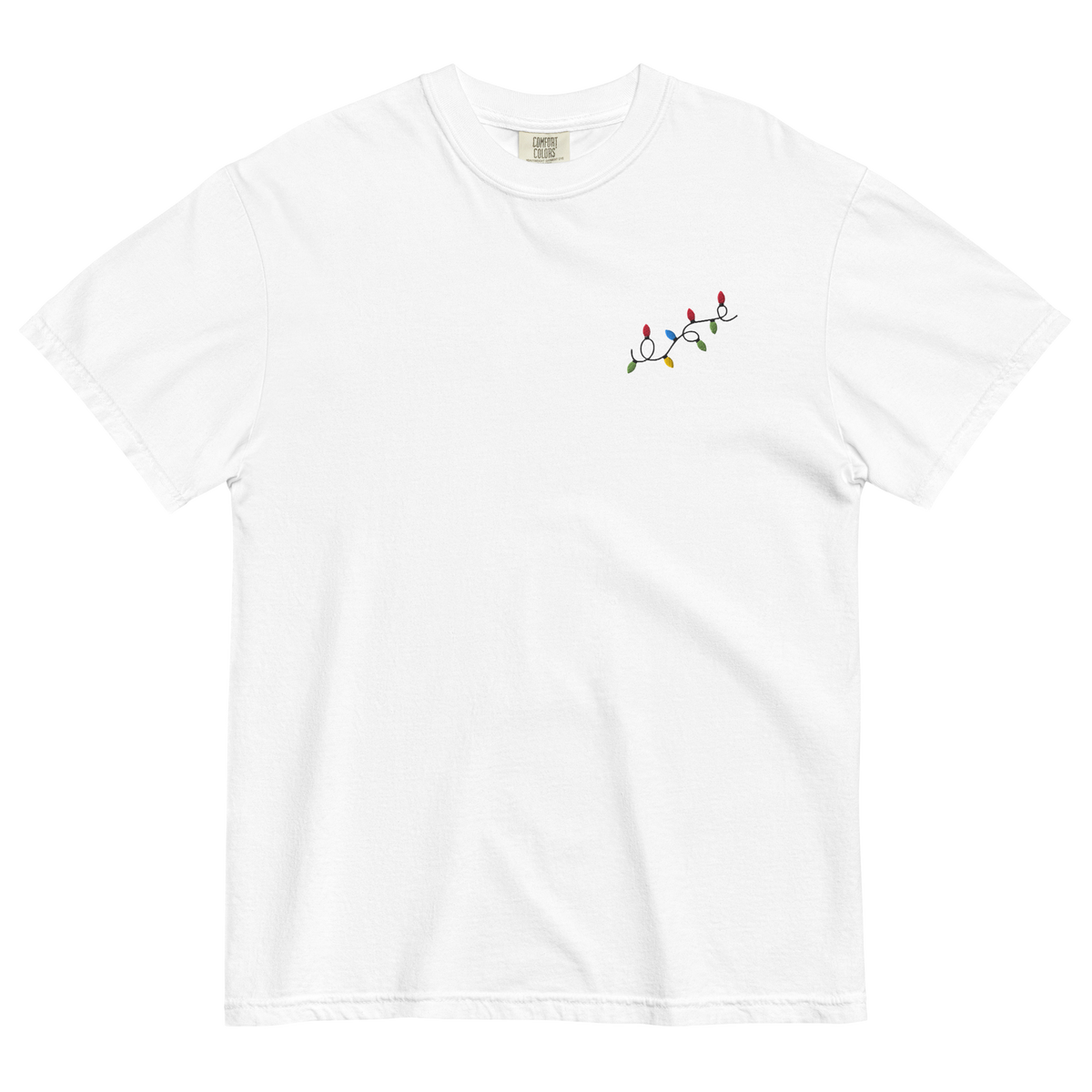 Christmas Lights Embroidered T-Shirt