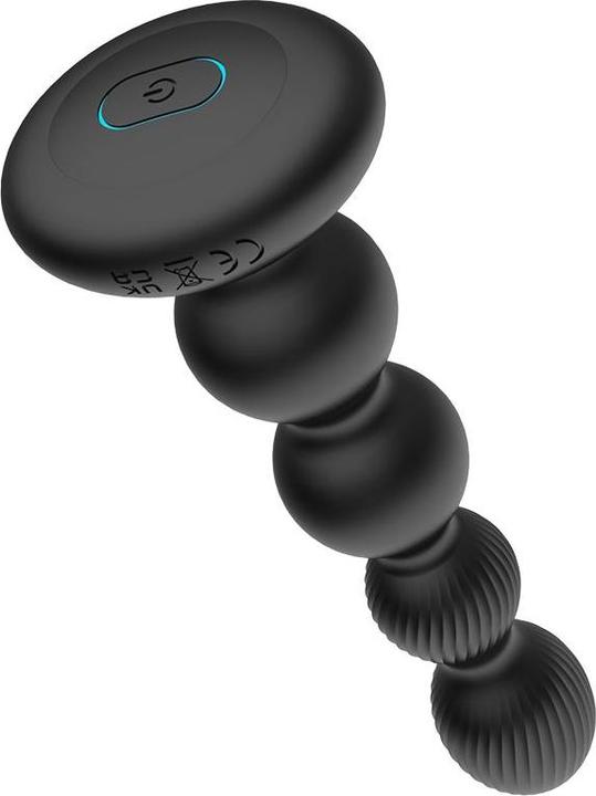 Nexus Tornado Rechargeable Silicone Rotating Beaded Probe with Remote Control - Black