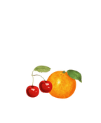 Women's Orange Cherry Fruit Crop Top T-Shirt