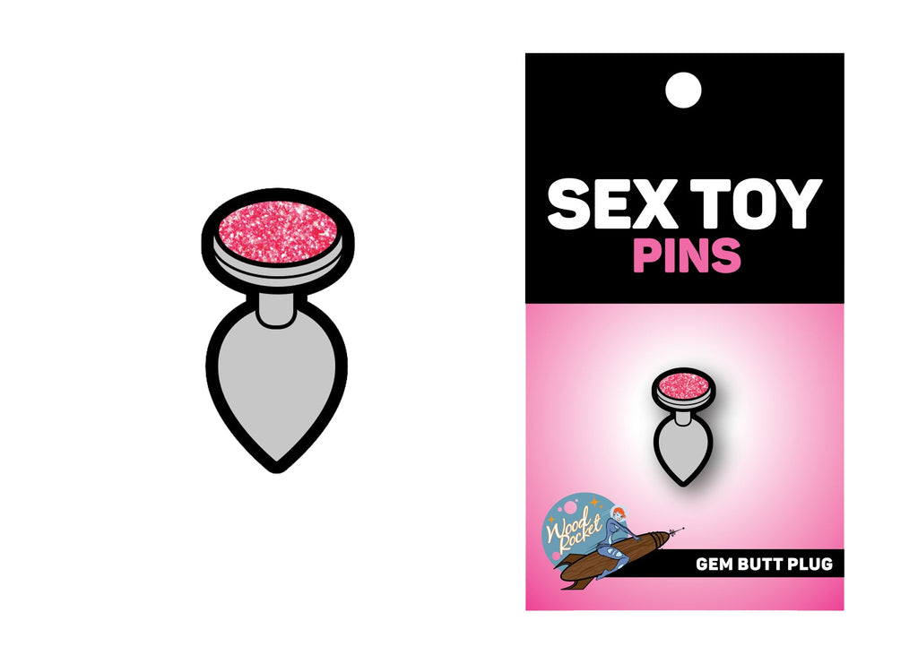Gem Butt Plug Enamel Pin