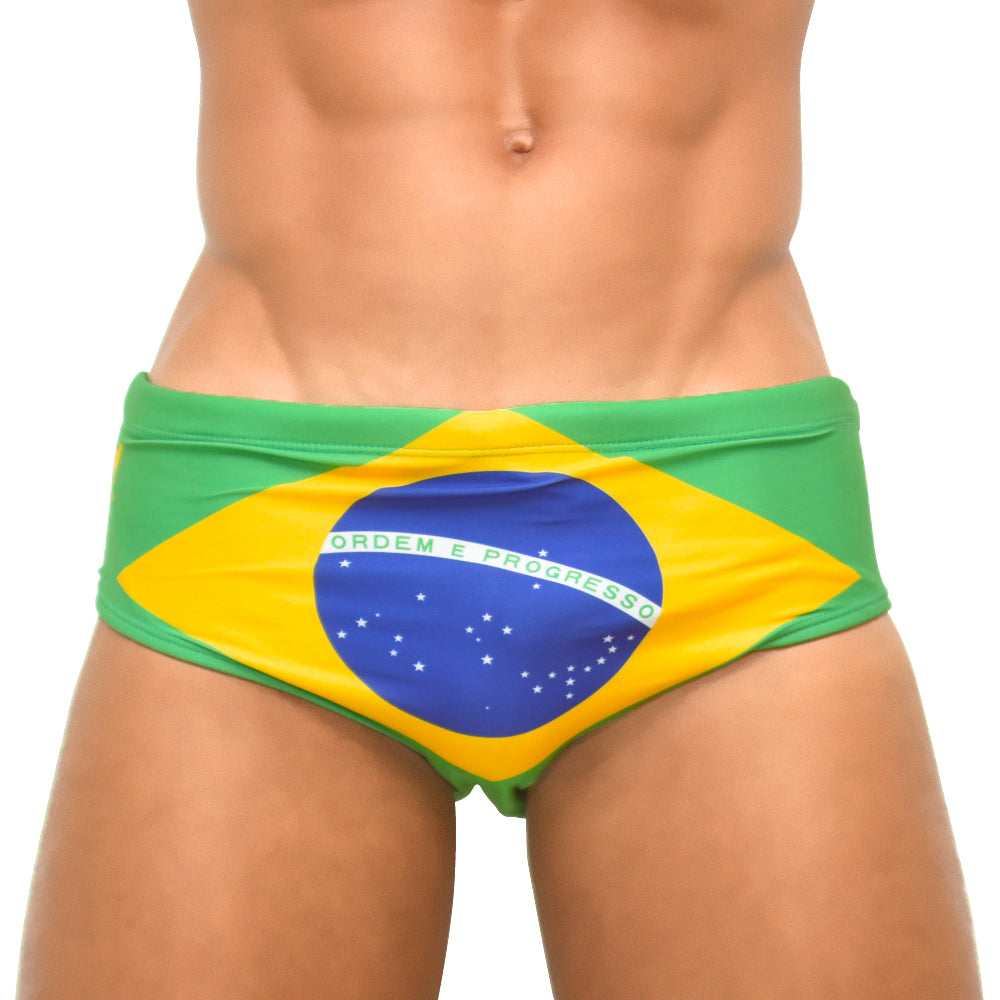 TEAM BRASIL 🇧🇷 FLAG SUNGA - Men's Designer Swimwear