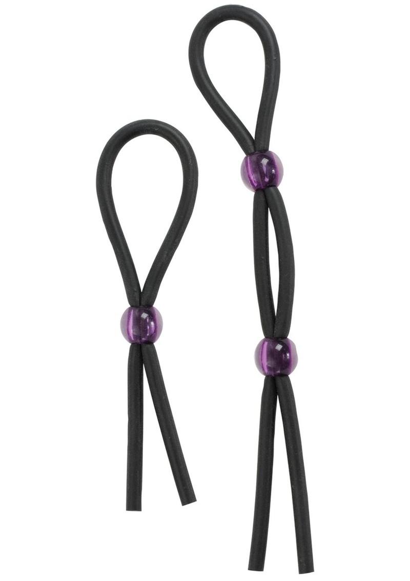 Silicone Adjustable Cock Ties (2 Piece Kit) - Black
