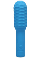 Pocket Rocket Elite Silicone Rechargeable Mini Vibrator With Removable Sleeve - Sky Blue