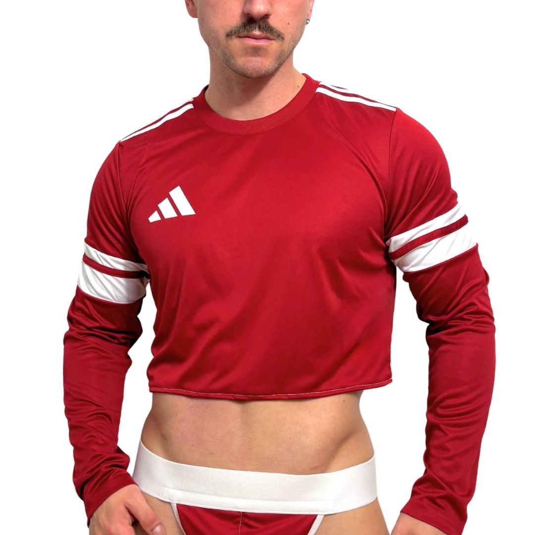 Adidas Neo Red Long Sleeve Crop Top BY SNEAKERMASK
