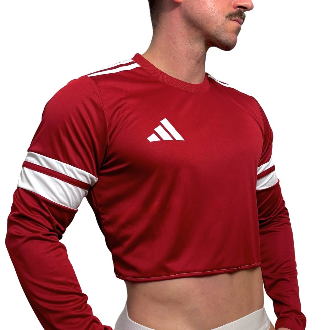 Adidas Neo Red Long Sleeve Crop Top BY SNEAKERMASK