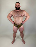 Alfons Dovana Leopard Velvet/Mesh Brief