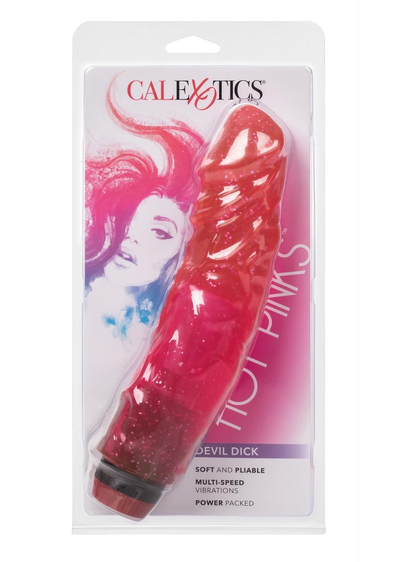 Hot Pinks Devil Dick Vibrating Dildo 8in - Pink