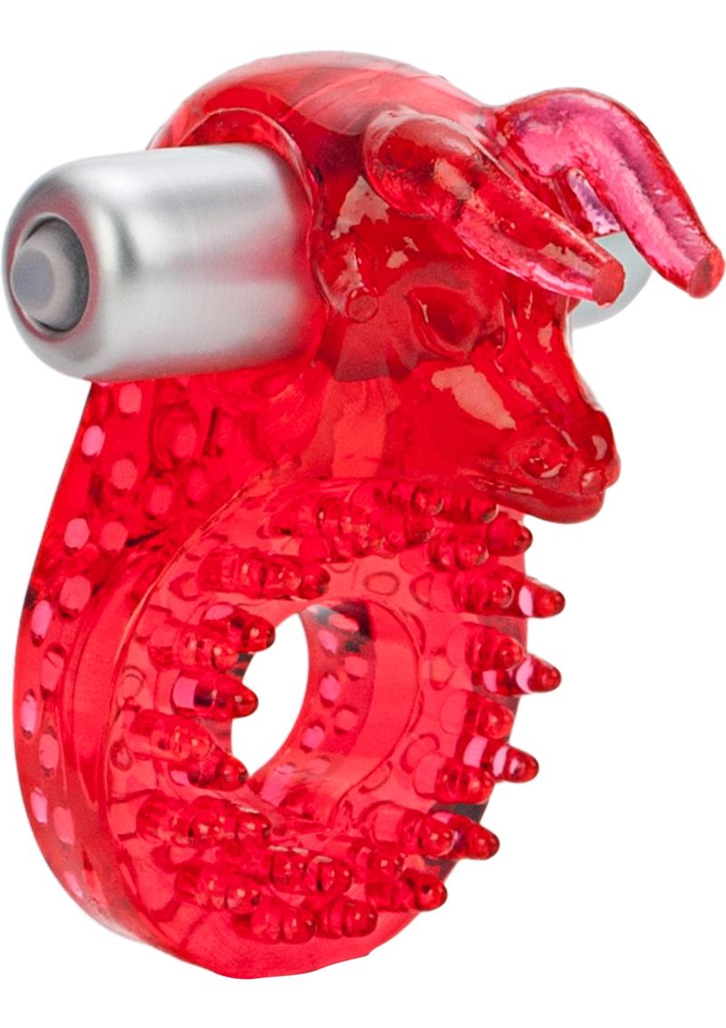Couple's Enhancers Couples Raging Bull Vibrating Cock Ring - Red