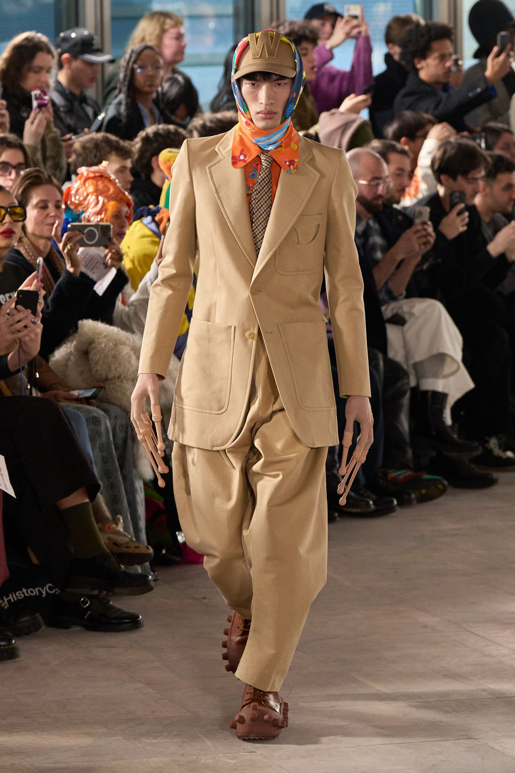 W CAP by Walter van Beirendonck in Camel