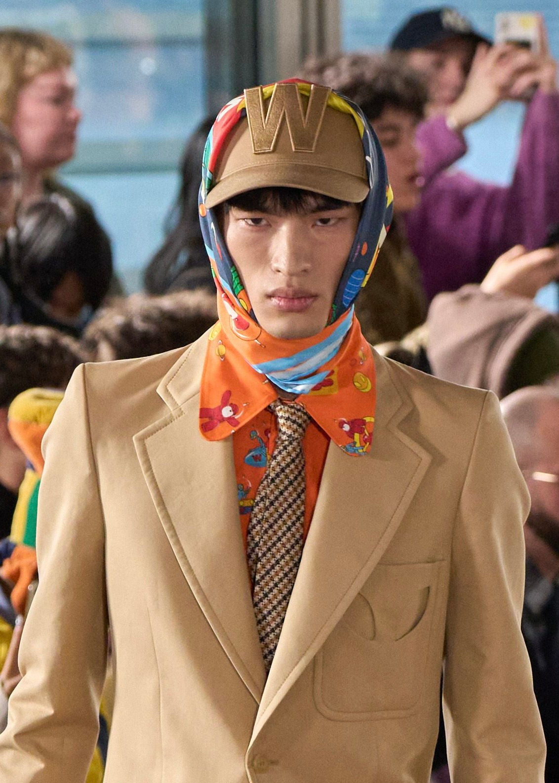 W CAP by Walter van Beirendonck in Camel