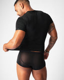 TEAMM8 Allure Sheer Cropped Tee - Noir
