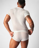 TEAMM8 Allure Sheer Cropped Tee - Noir