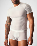 TEAMM8 Allure Sheer Cropped Tee - Noir