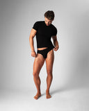 TEAMM8 Allure Sheer Cropped Tee - Noir