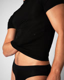 TEAMM8 Allure Sheer Cropped Tee - Noir