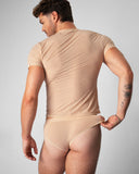 TEAMM8 Allure Sheer Cropped Tee - Noir