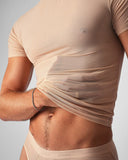 TEAMM8 Allure Sheer Cropped Tee - Noir