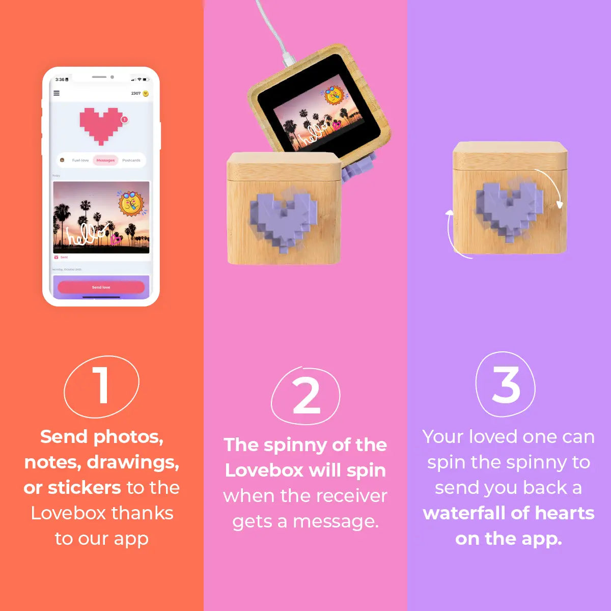 Lovebox Color & Photo - Lilac Pixel Heart