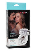Couple's Enhancers 5 Bead Maximus Ring Vibrating Cock Ring - Clear