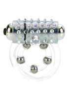 Couple's Enhancers 5 Bead Maximus Ring Vibrating Cock Ring - Clear