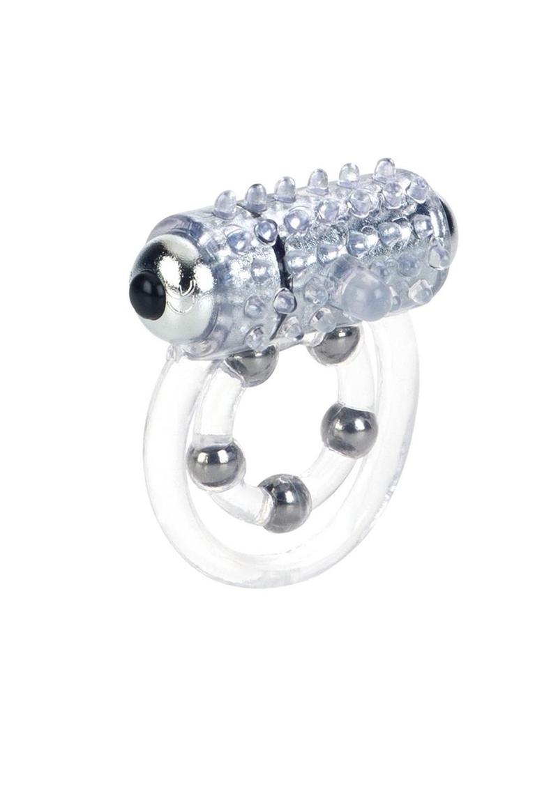 Couple's Enhancers 5 Bead Maximus Ring Vibrating Cock Ring - Clear