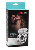 Couple's Enhancers 10 Bead Maximus Ring Vibrating Cock Ring - Clear