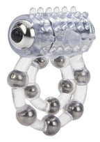Couple's Enhancers 10 Bead Maximus Ring Vibrating Cock Ring - Clear