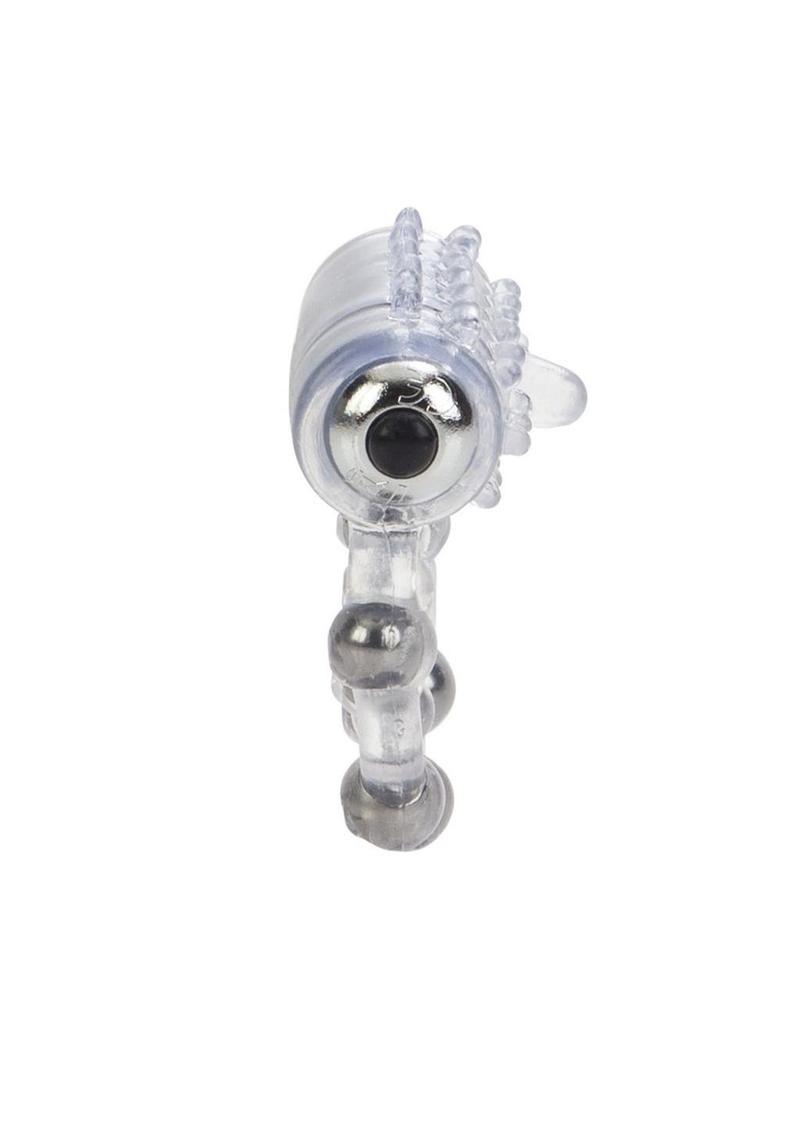 Couple's Enhancers 10 Bead Maximus Ring Vibrating Cock Ring - Clear