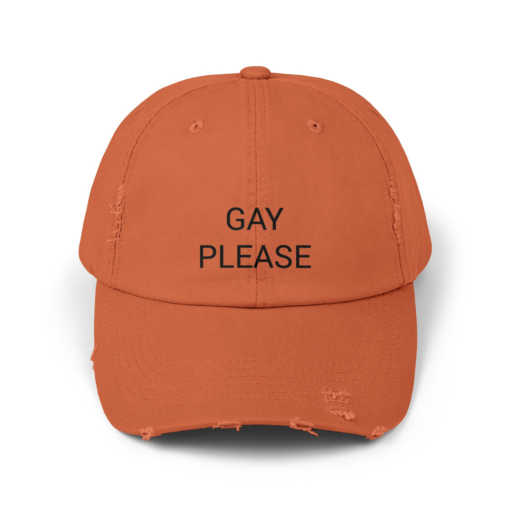 GAY PLEASE Distressed Cap in 6 colors