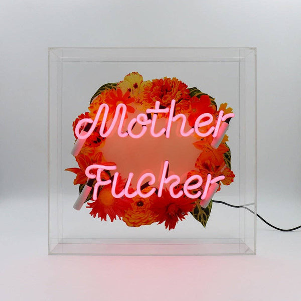 'Mother F*cker' Large Glass Neon Sign: Pink