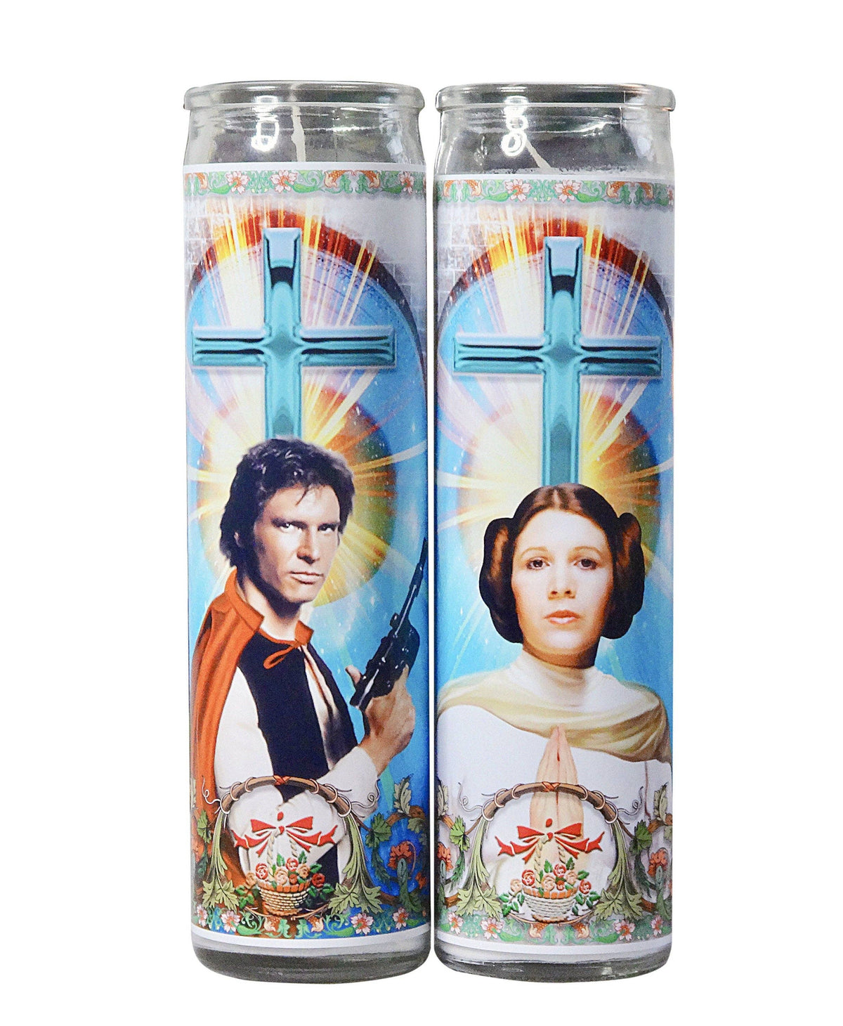 Han Solo and Princess Leia Celebrity Prayer Candle Set - Star Wars