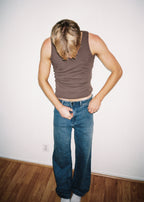 Dominic Albano Ribbed Cotton Tank - Chocolate