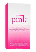 Pink Glass Silicone Lubricant Bottle 4oz