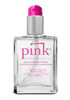 Pink Glass Silicone Lubricant Bottle 4oz