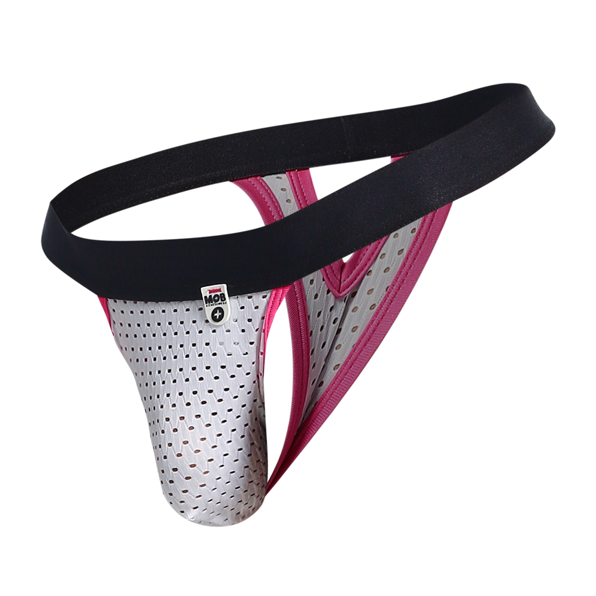 MOB Mesh Y Thong - White Pink
