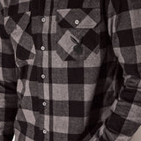 PLAYBOY Men's Black Flannel Long Sleeve Shirt