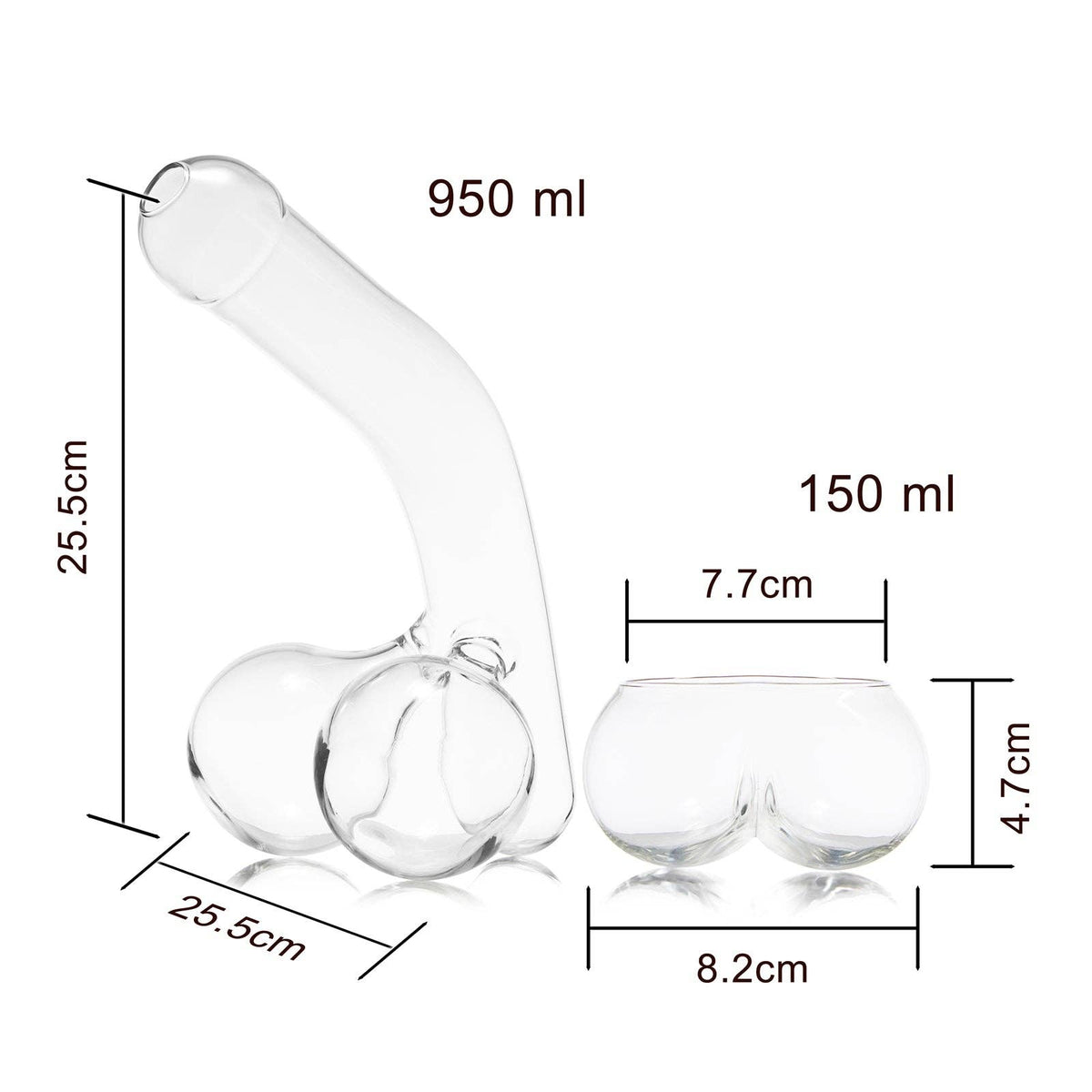 Penis Whiskey Decanter With Two Whiskey Glasses