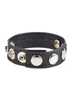 COLT Leather C/B Strap Adjustable 5 Snap Cock Ring - Black
