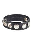 COLT Leather C/B Strap Adjustable 5 Snap Cock Ring - Black