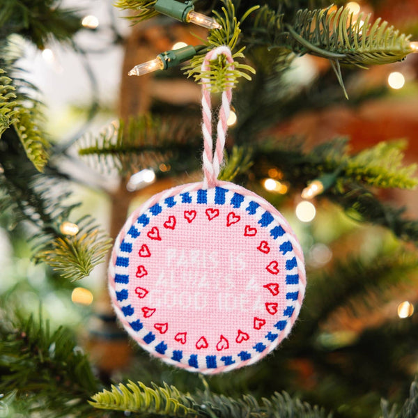 Paris Needlepoint Ornament