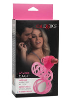 Couple's Enhancers Lovers Cage Penis Enhancer and Cock Ring with Bullet - Pink